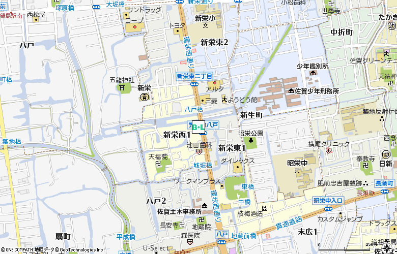 メガネスーパー 佐賀西部バイパス店付近の地図